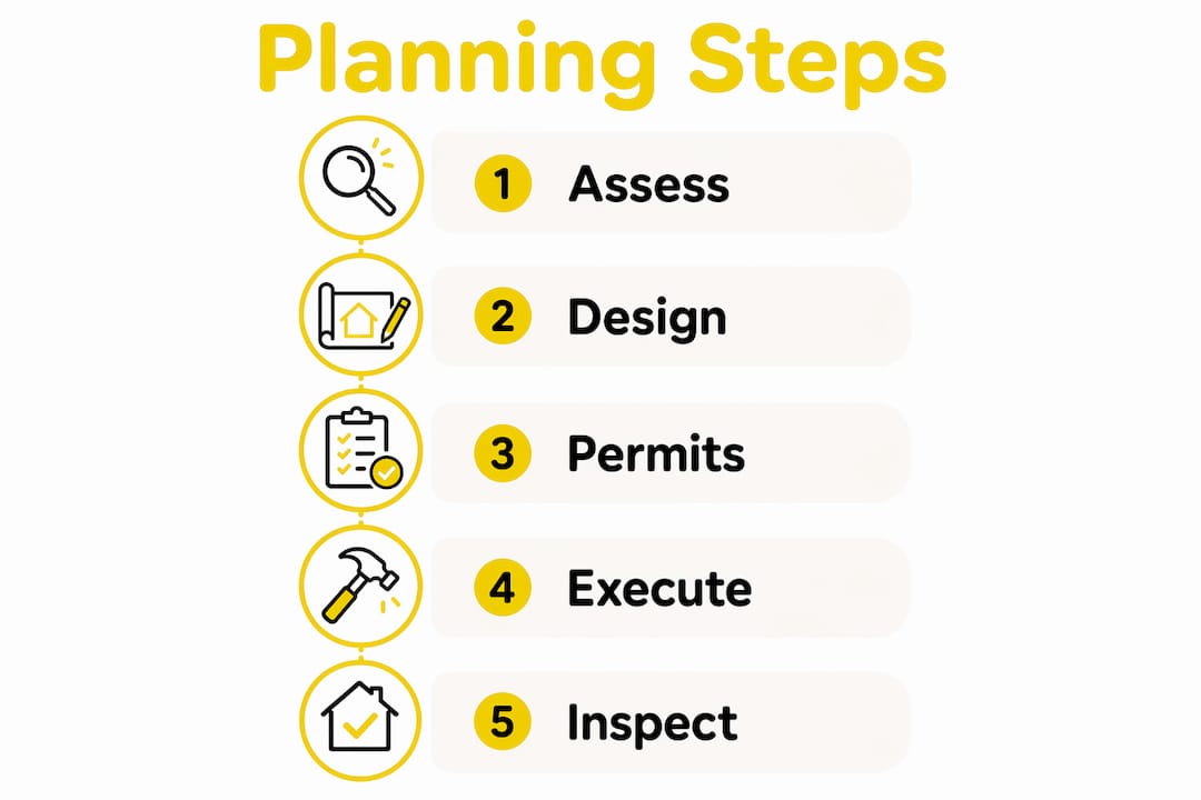 Infographic illustrating commercial plumbing renovation steps