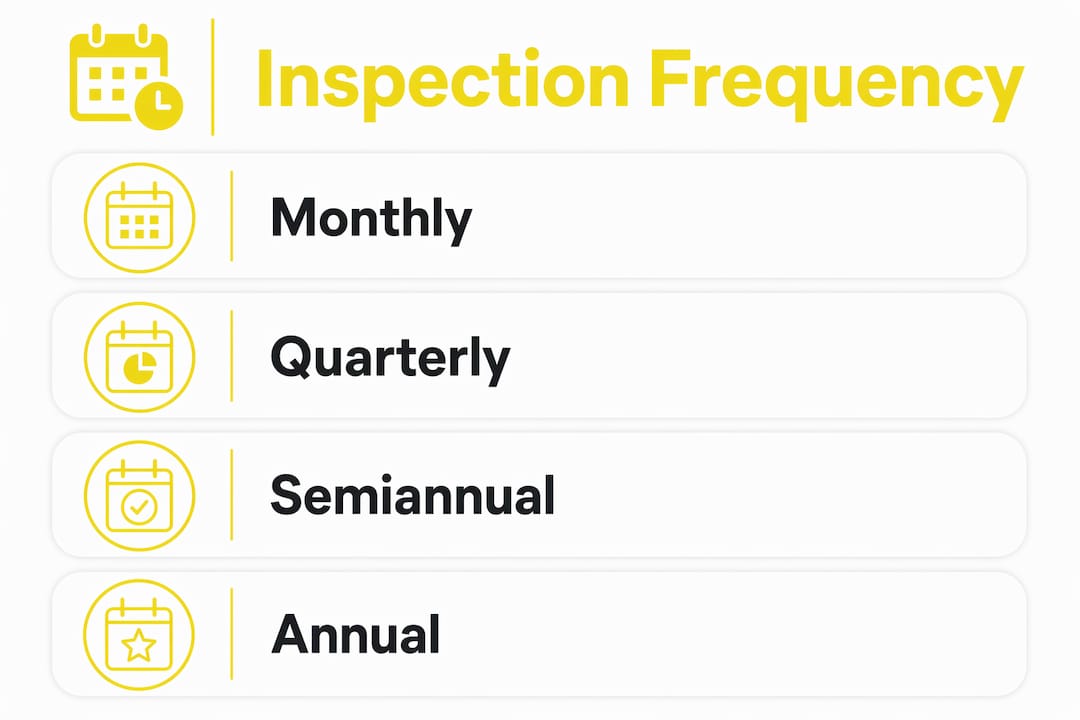 Infographic showing inspection frequency steps