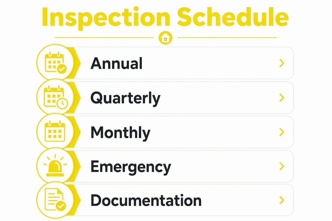 Infographic showing multi-unit plumbing inspection schedule