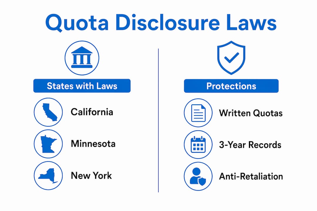 Infographic comparing states with warehouse quota laws and protections