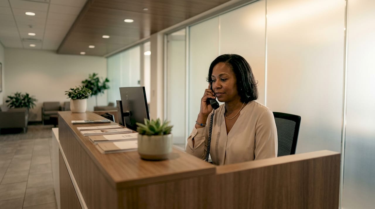 Woman contacting NLRB regional office by phone