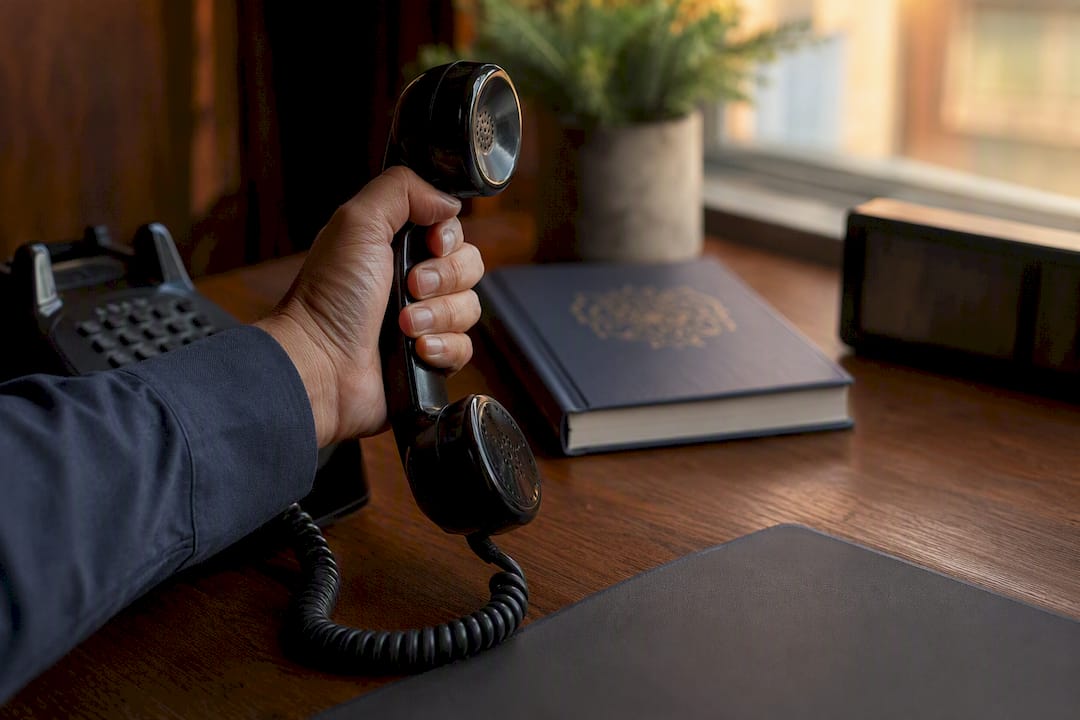 Hand holding phone making call