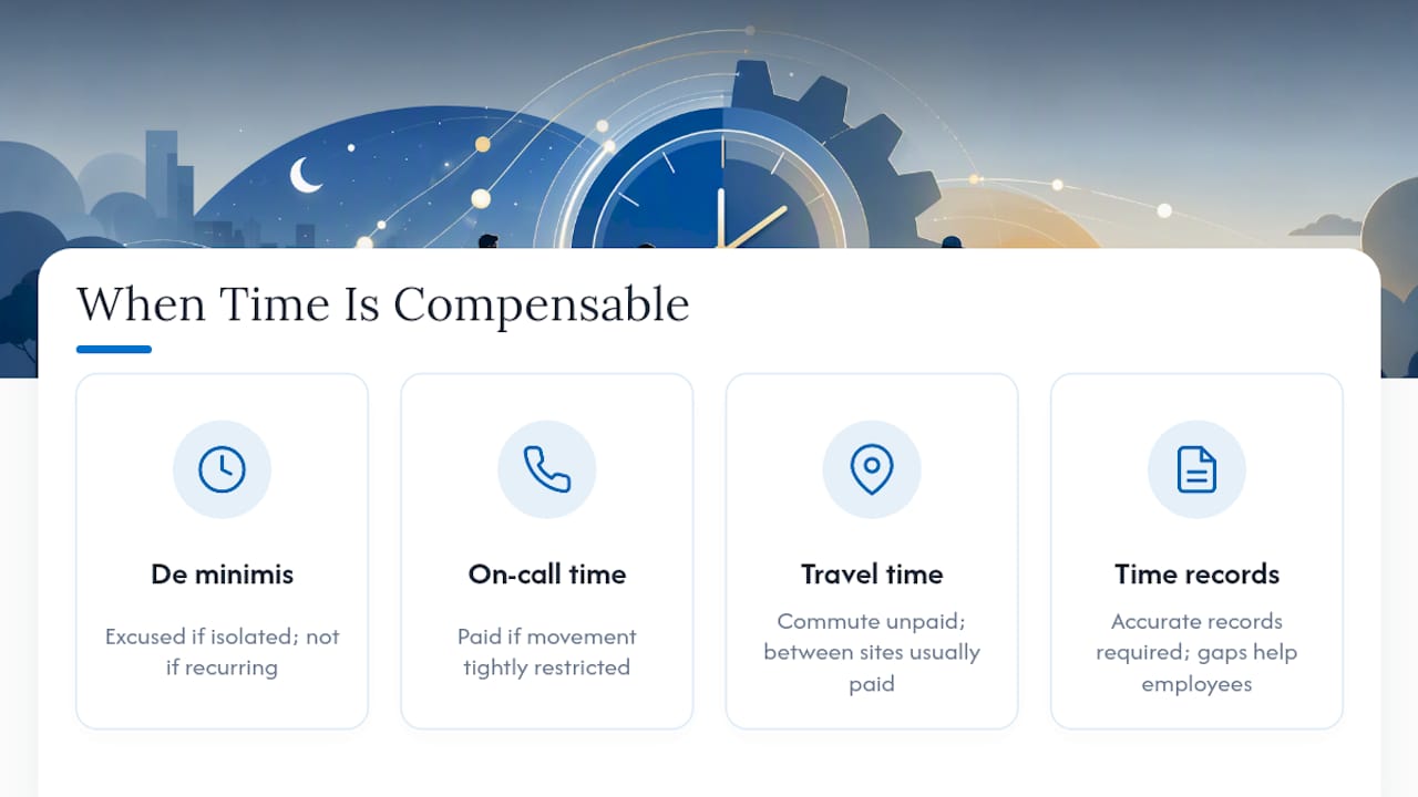 When Is Unpaid Time Actually Compensable? — overview diagram
