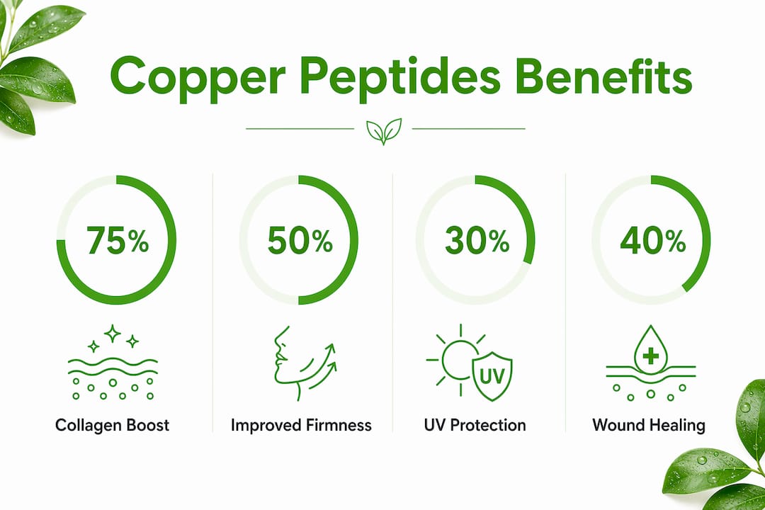 Infographic showing copper peptides benefits statistics