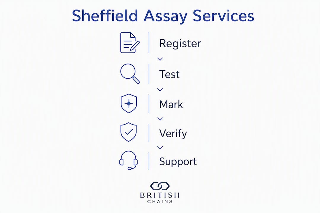 Infographic showing Sheffield Assay Office major services