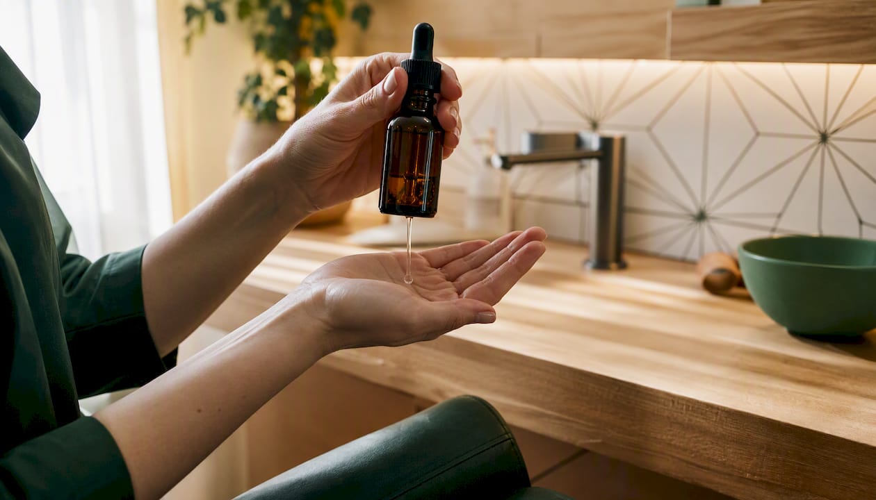 Dermatologist dispensing copper peptide serum