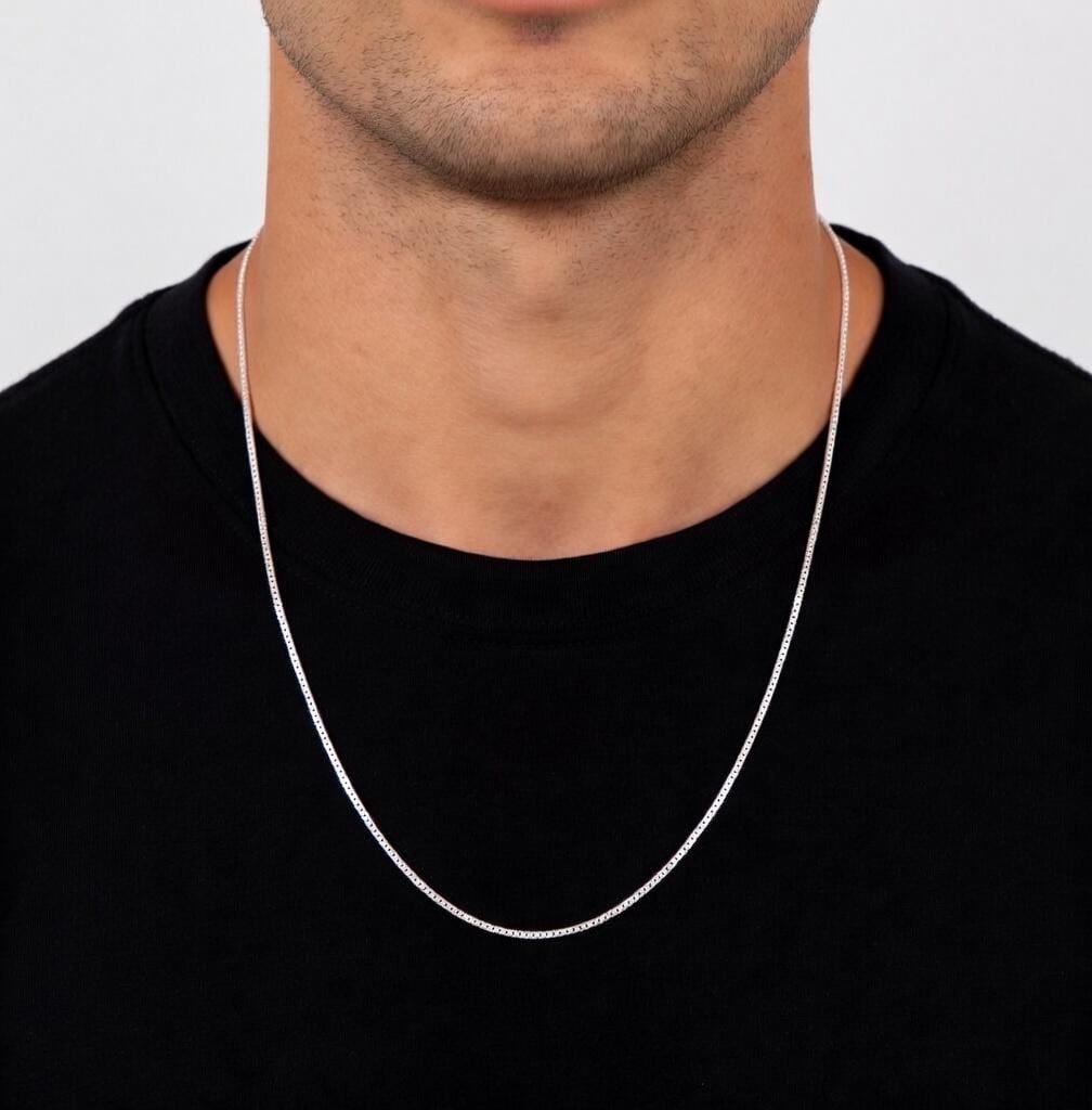 2mm Sterling Silver 925 Curb Chain Necklace – Mens Womens Unisex | Polished Diamond Cut 8 Lengths