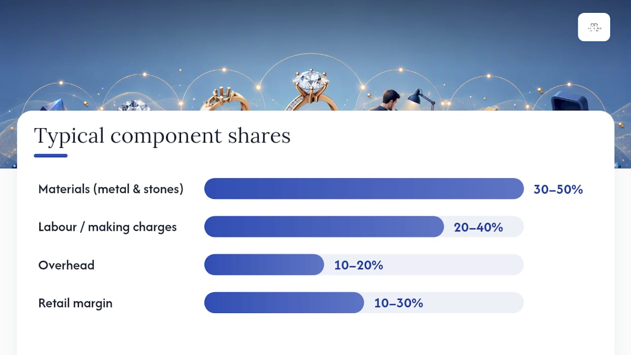 Breakdown of jewellery price components