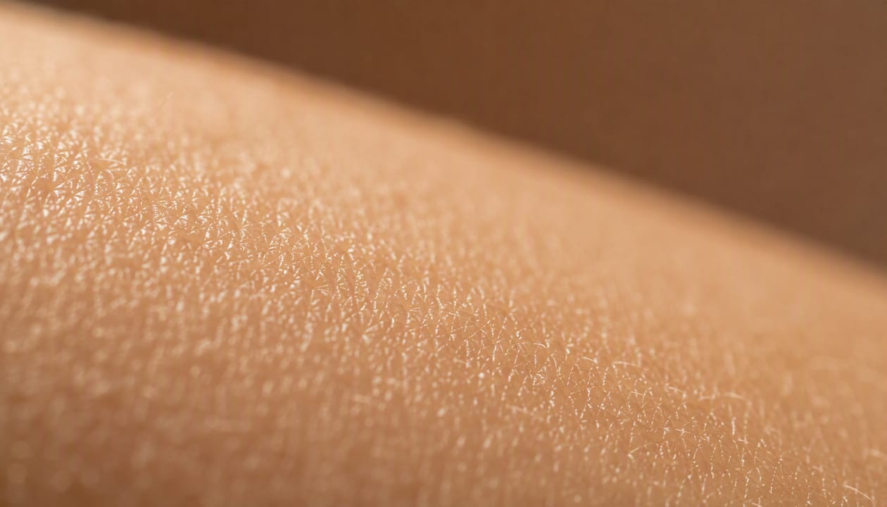 Close-up of skin surface texture and pores