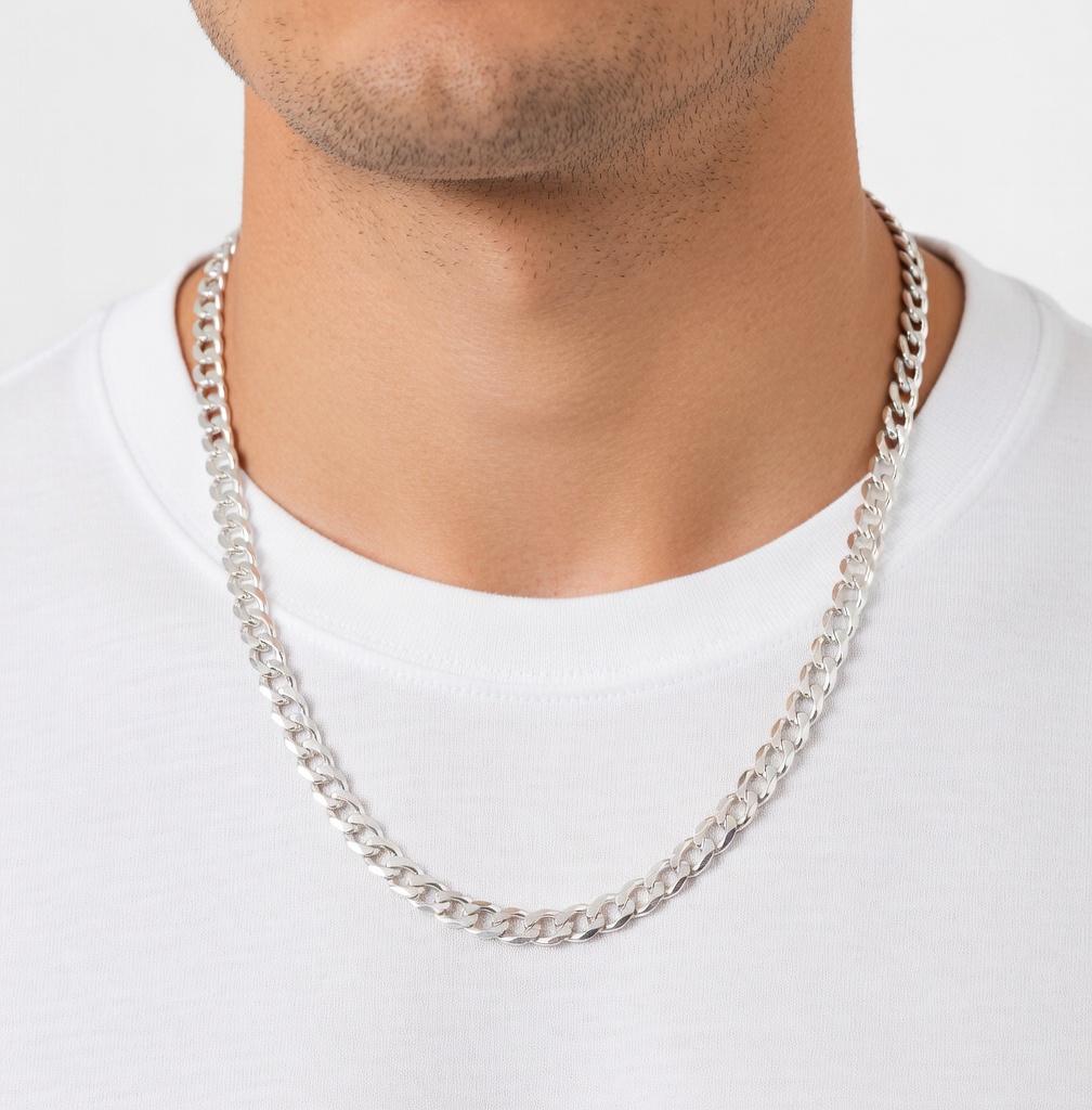 8mm Sterling Silver 925 Thick Curb Chain Necklace Mens Womens Unisex | Polished Diamond Cut 18-24 Inch