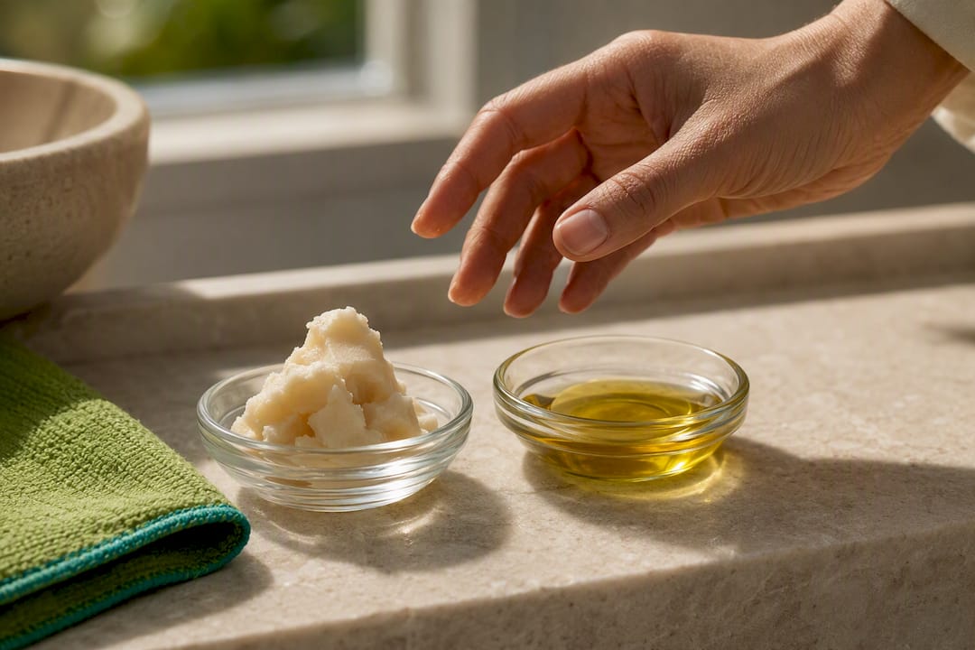 Shea butter and oils with natural scent