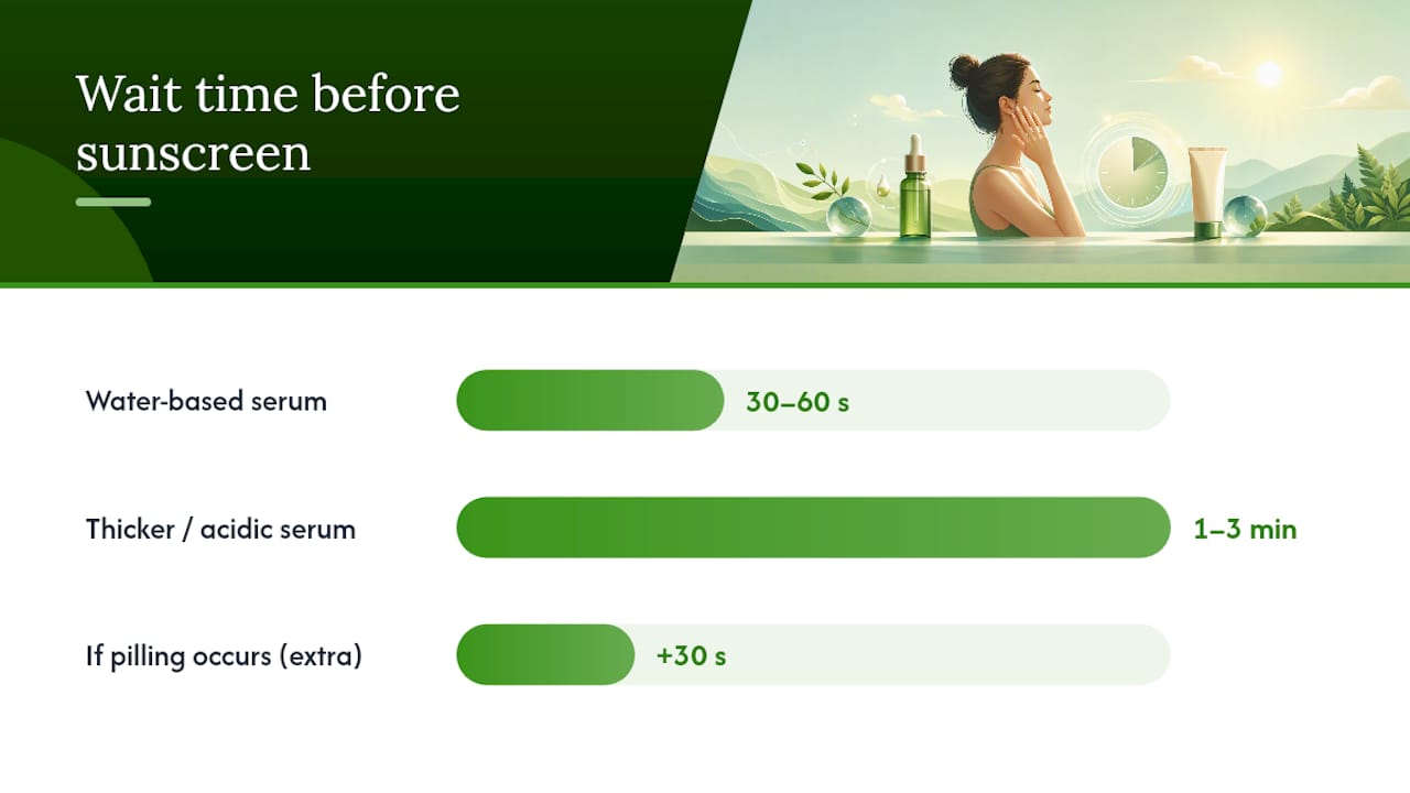 Serum to sunscreen timing sequence