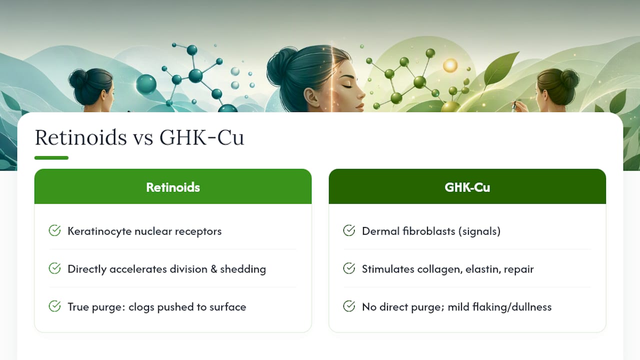 Retinoid and copper peptide mechanism comparison