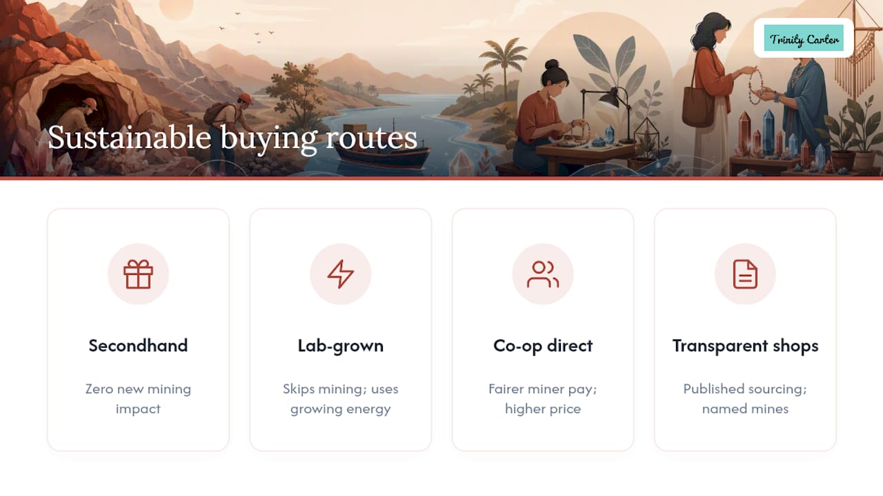 Four sustainable crystal buying routes compared