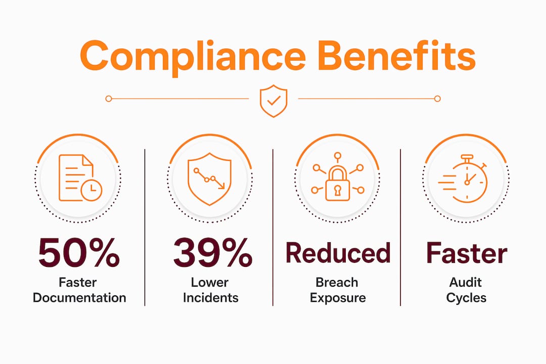 Infographic showing measurable benefits of compliance