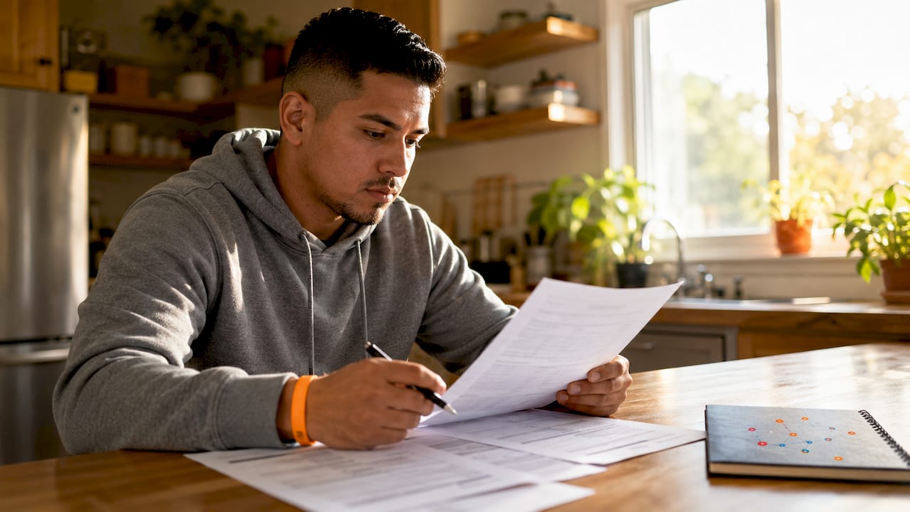 Veteran filling out SkillBridge application paperwork