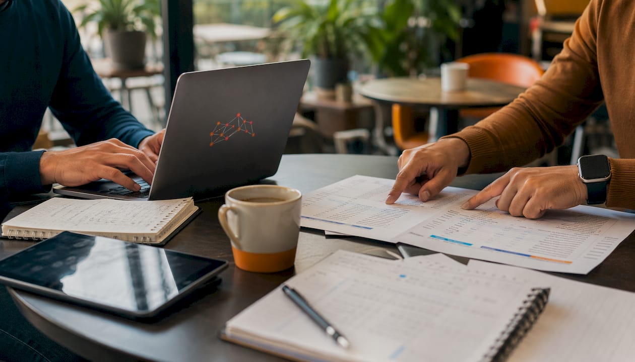 Hands collaborating on cybersecurity incident response documents
