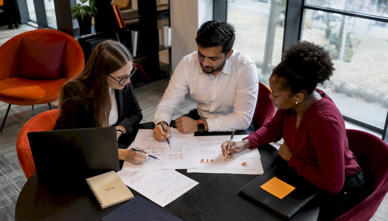 Small business team in ransomware incident meeting