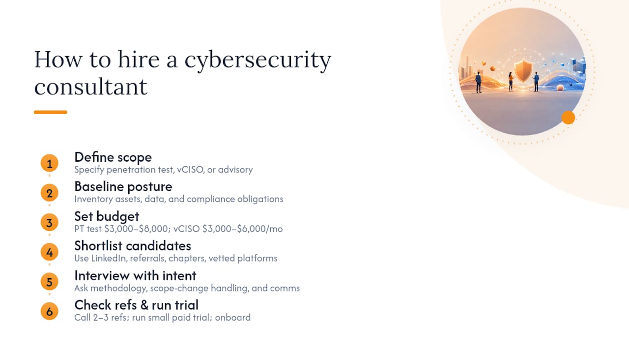 How do you hire a freelance cybersecurity consultant? — overview diagram