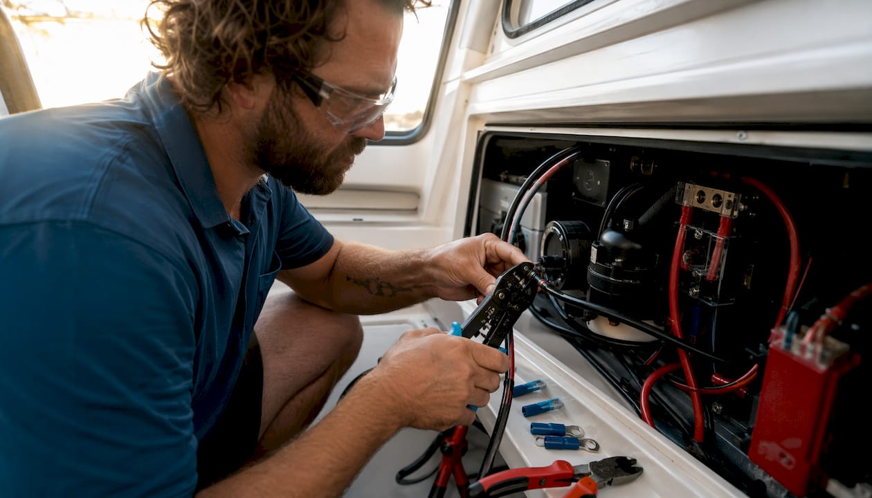 Hands wiring bilge pump electrical circuit