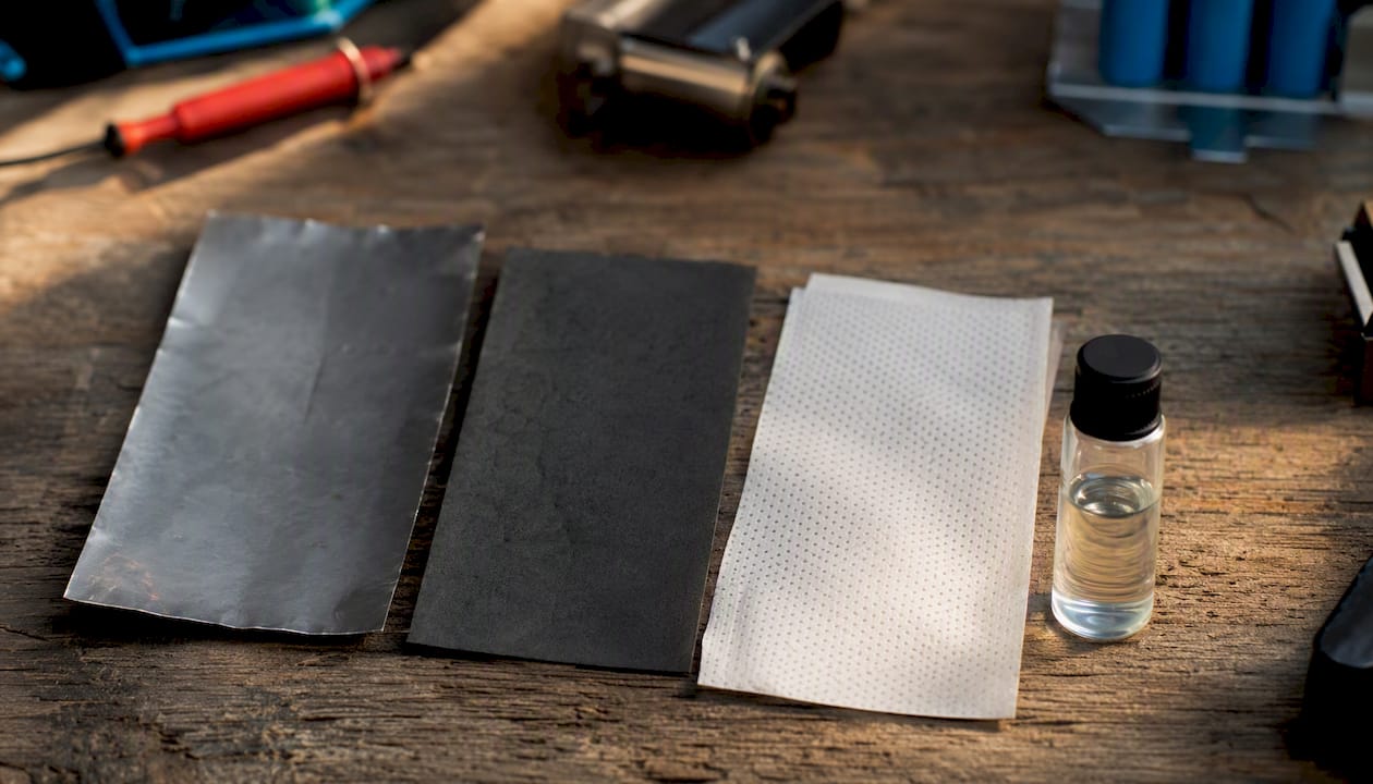 LFP battery cell components arranged neatly