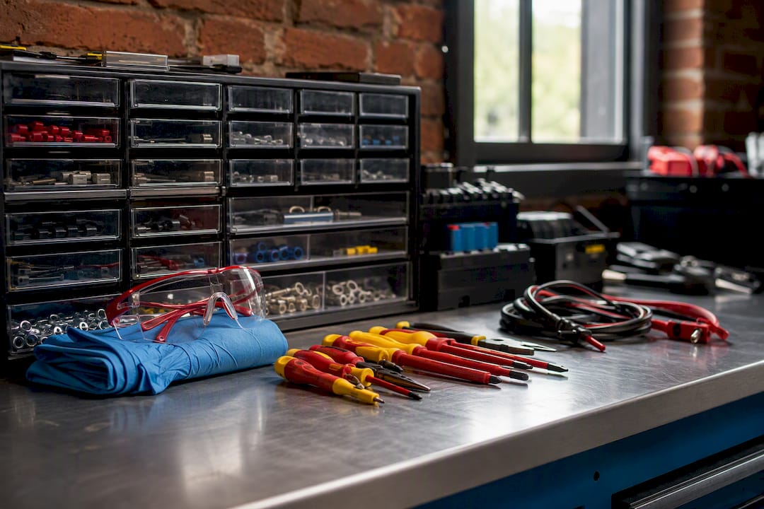 Safety-focused organized repair bench