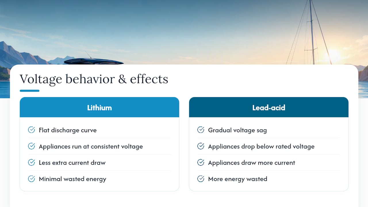 Lithium and lead-acid voltage curves
