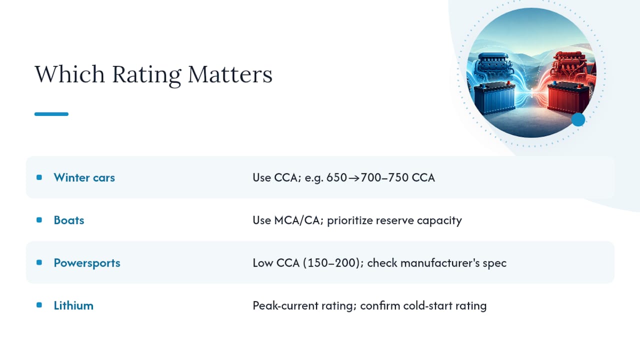 Which Rating Actually Matters for Your Situation — overview diagram