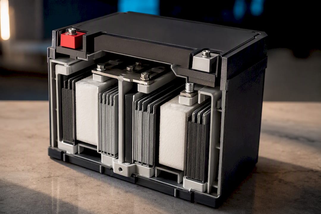 Illustration of AGM vibration-resistant construction