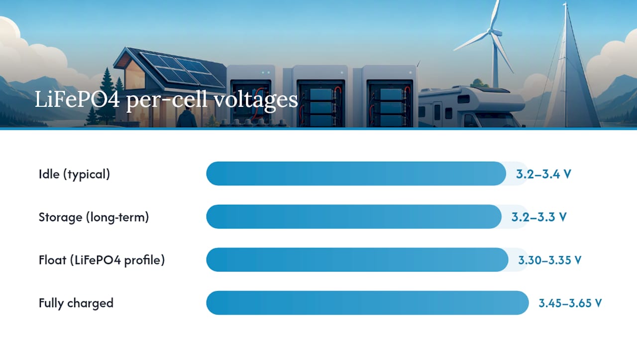 What Is the Right LiFePO4 Storage Voltage for 12V, 24V, and 48V Packs? — overview diagram