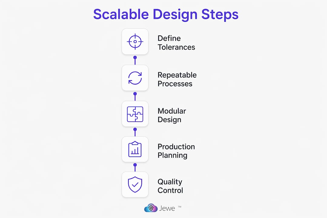 Infographic illustrating steps in scalable jewelry design