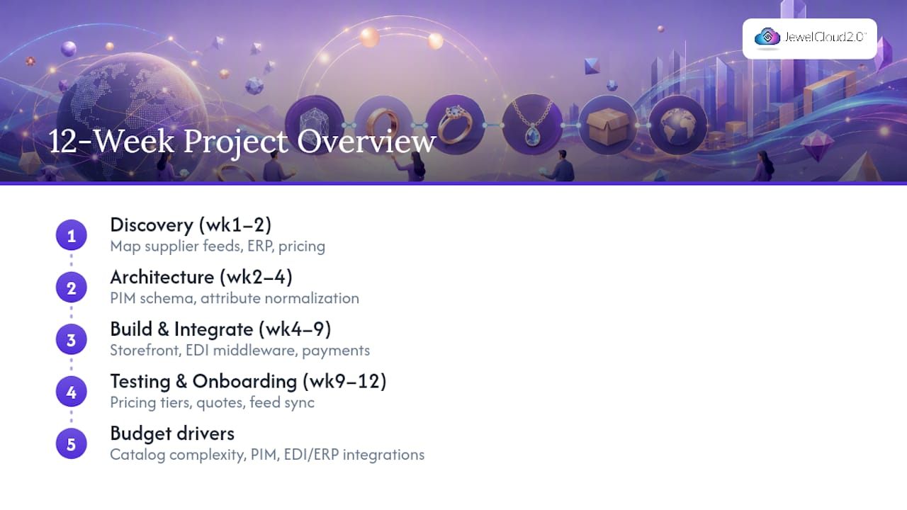 Twelve-week PIM website project timeline