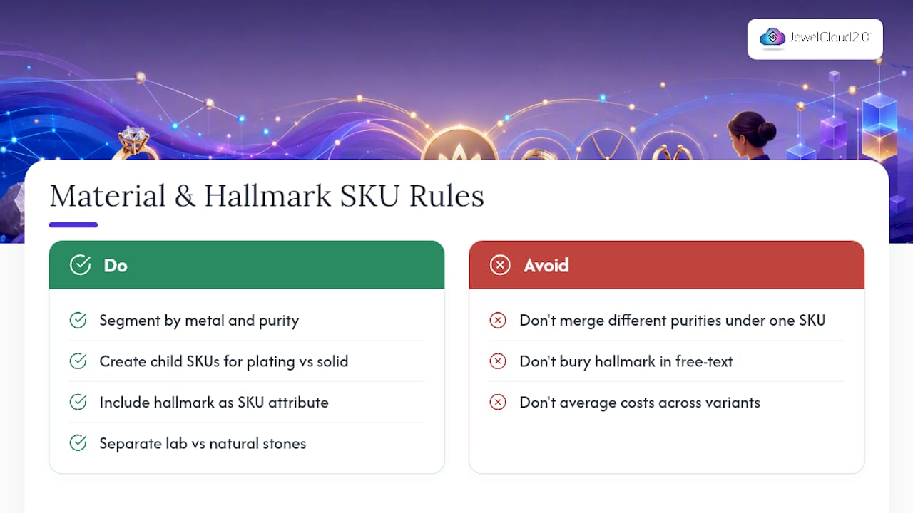 Material and Hallmarking Differences Deserve Their Own SKU Segment — overview diagram