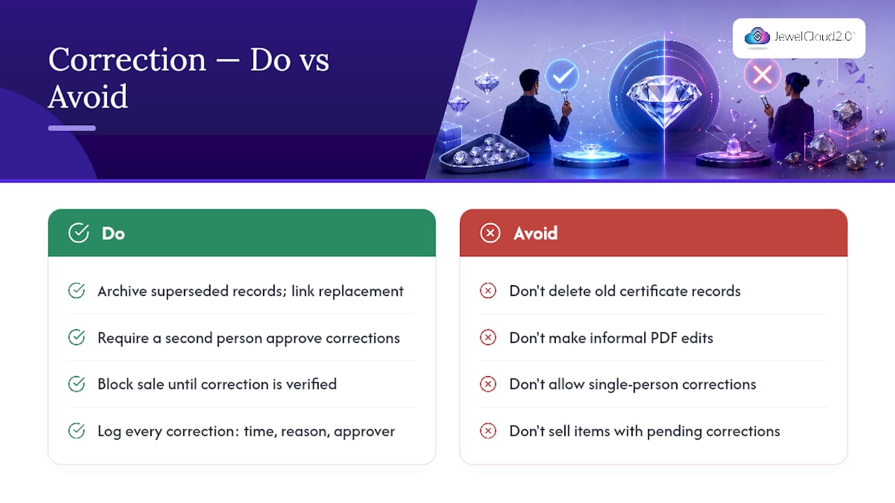 Updating and Correcting Certificate Records — overview diagram