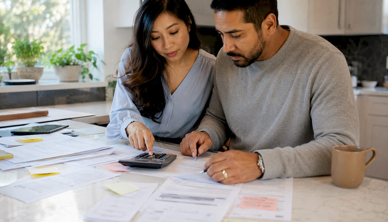 Hands calculating passive income tax
