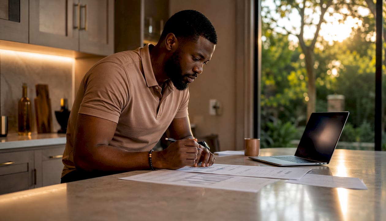 Financial advisor reviewing retirement entries