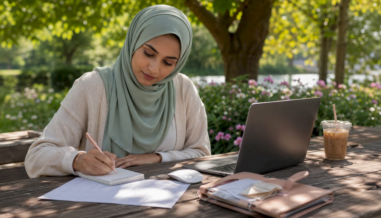 Woman tracking estimated tax payments