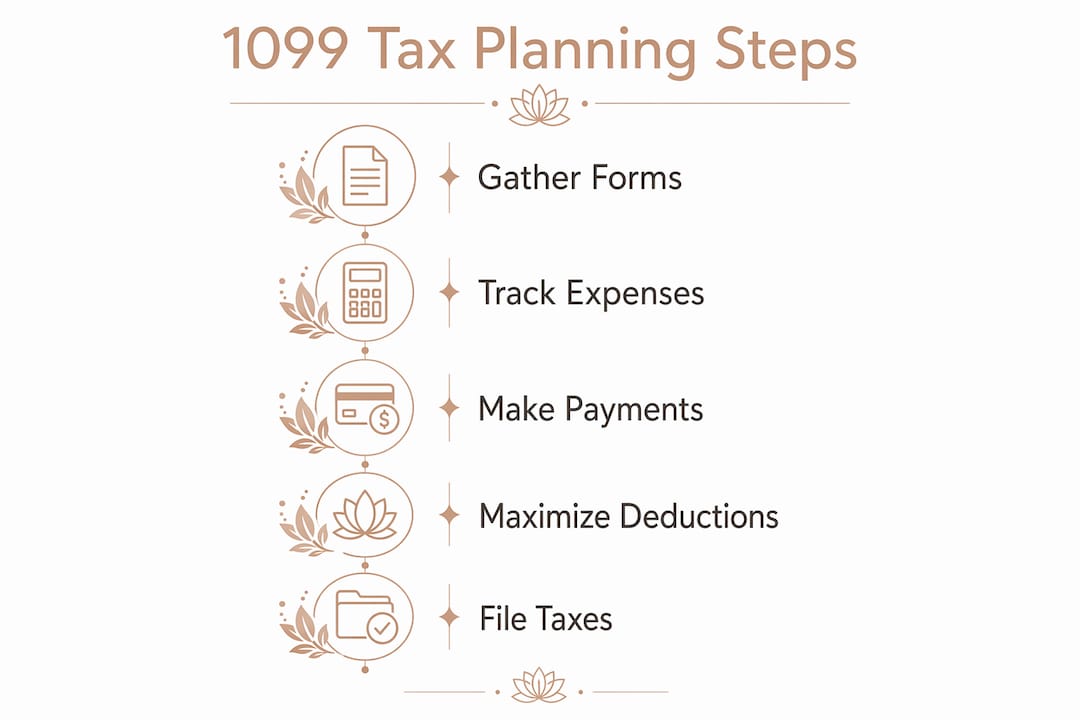 Infographic showing 1099 tax planning steps