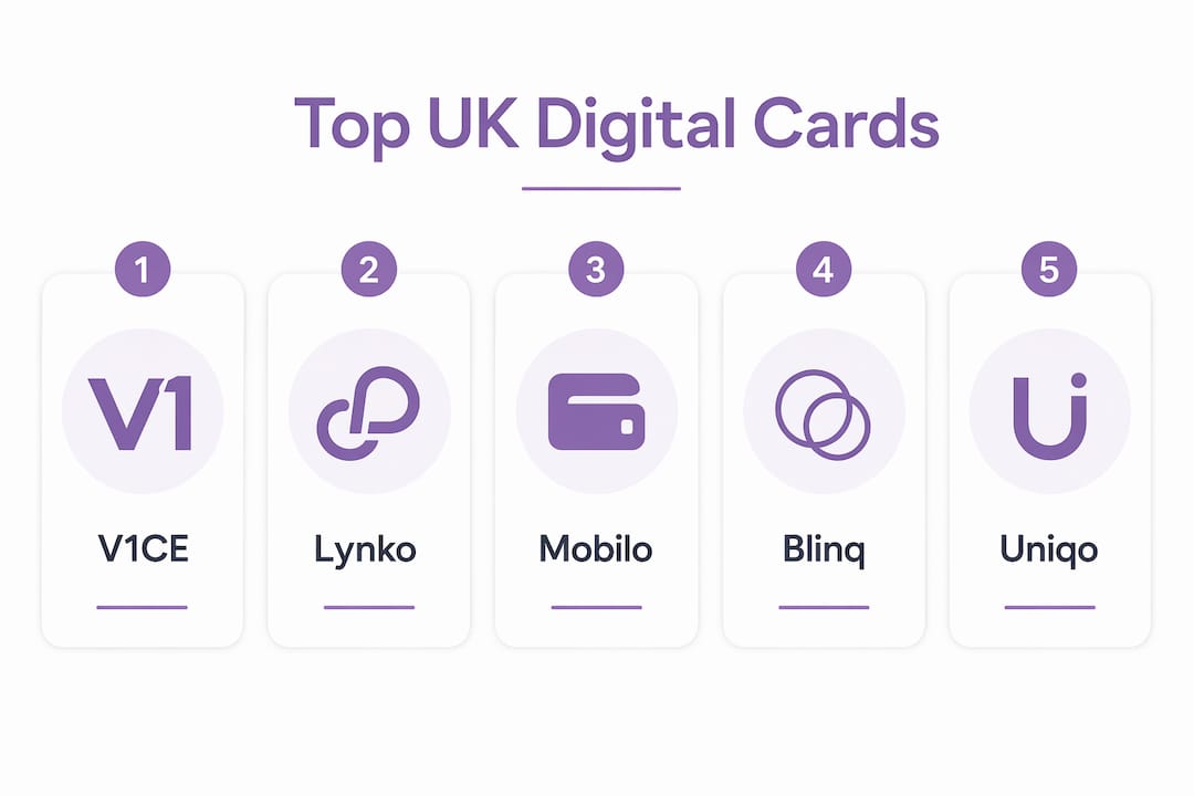 Infographic comparing top UK digital business card platforms