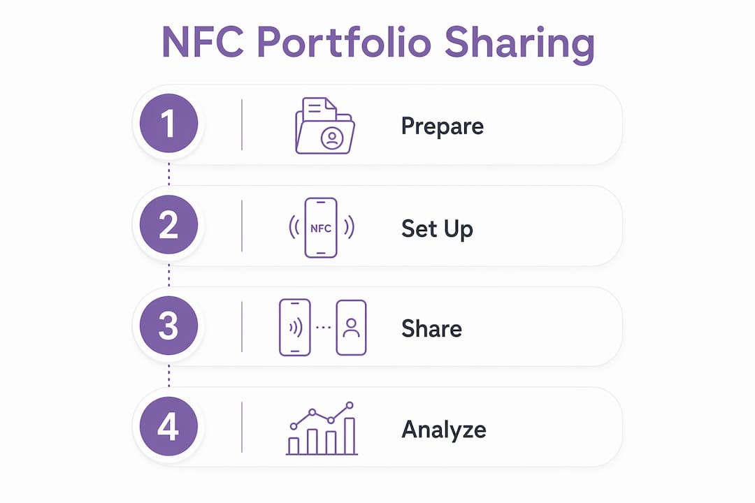 Infographic outlining NFC portfolio sharing steps