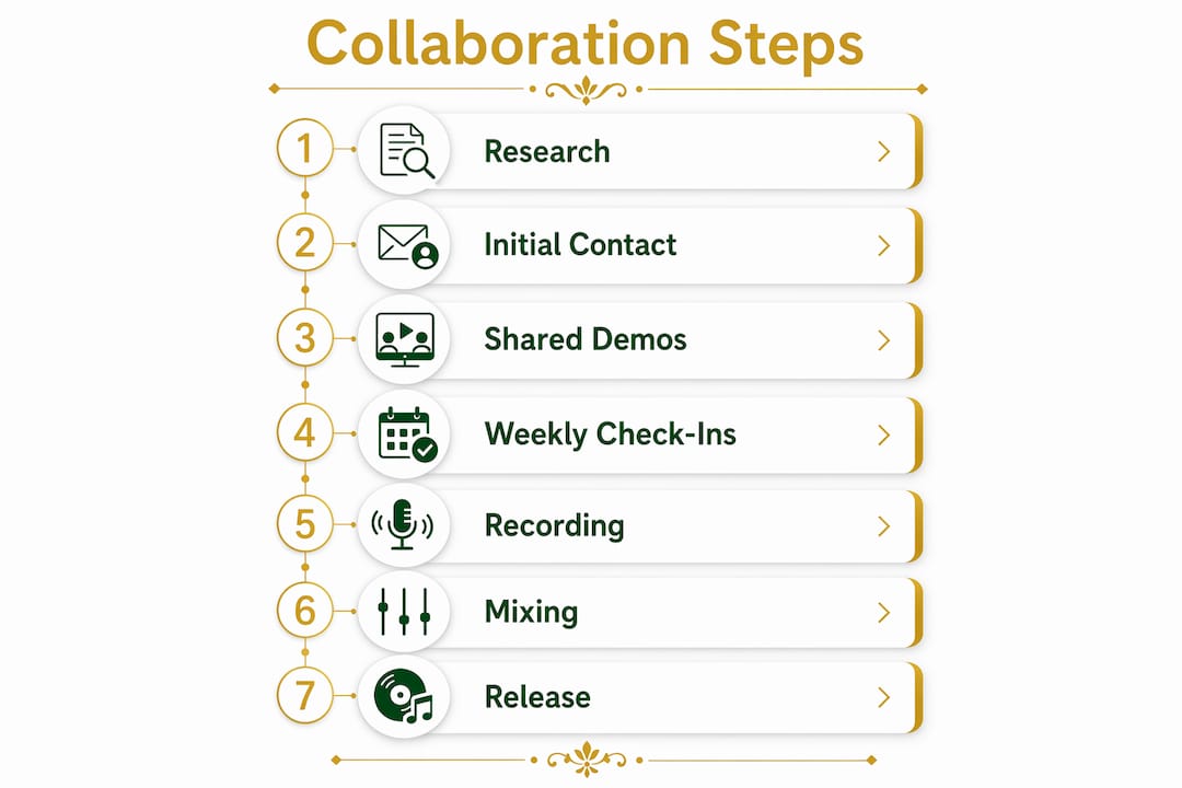 Infographic showing sitar collaboration workflow steps