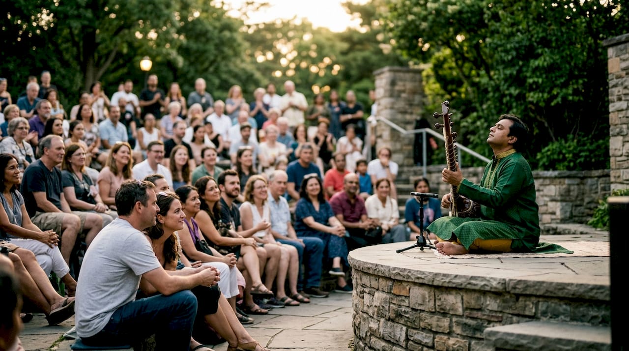 Rajib Karmakar sitarrajib Sitar Performance Logistics for Event Planners: 2026 Guide 3 Audience engaged in live sitar performance
