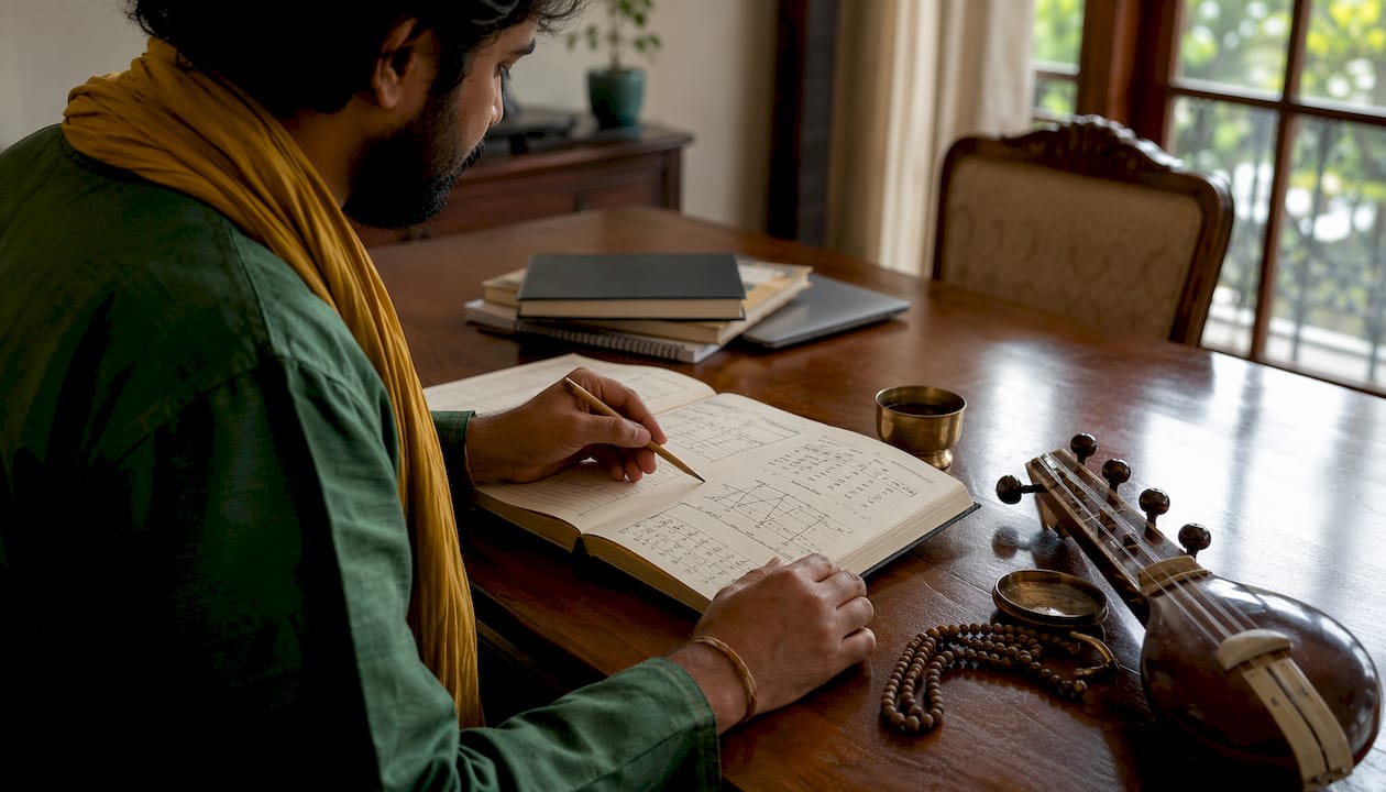 Rajib Karmakar sitarrajib What Is a Bandish in Music? A Clear Guide 2 Hands annotating bandish musical notation