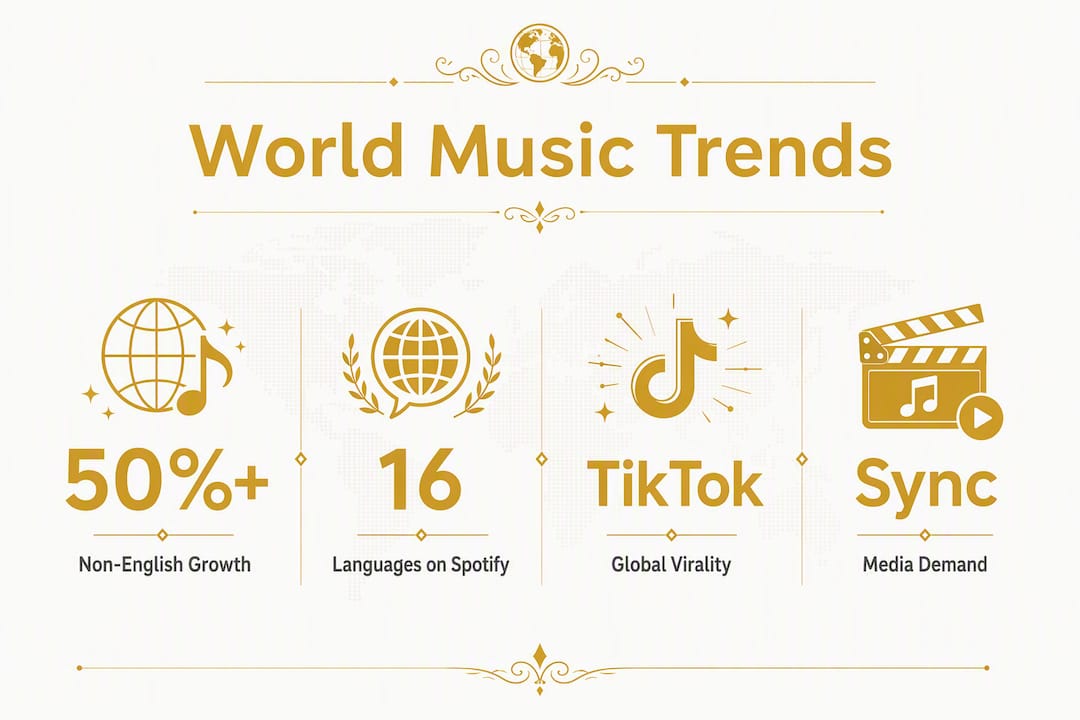 Rajib Karmakar sitarrajib Why World Music Is Trending in Media: A Guide for Organizers 3 Infographic showing key world music trend statistics