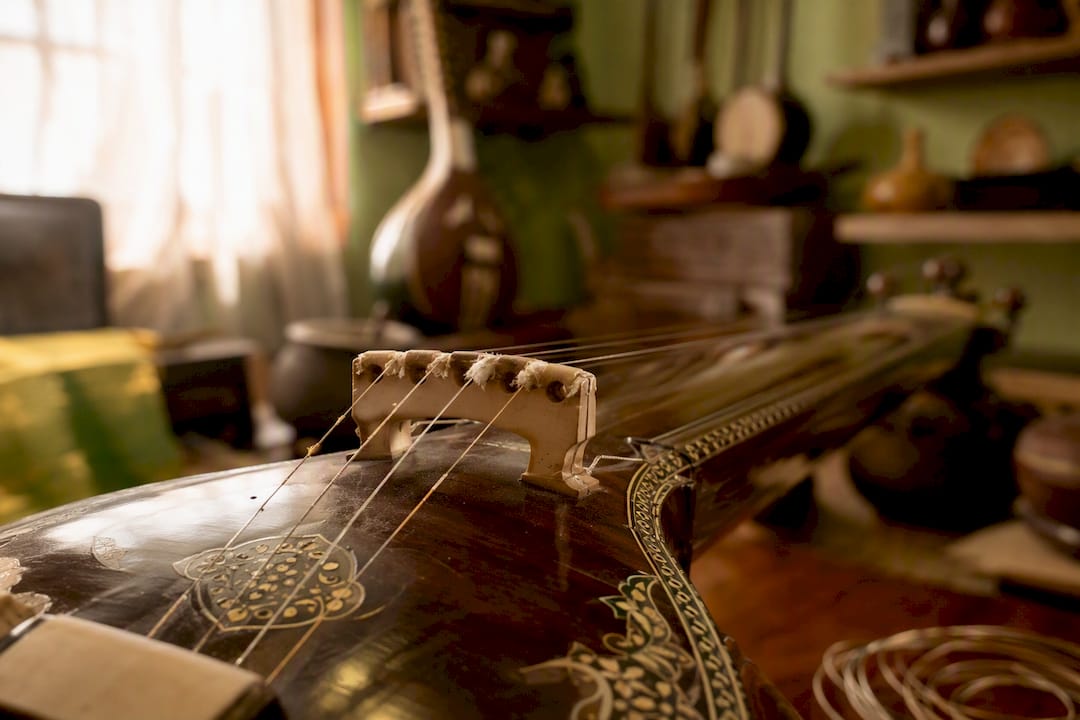 Rajib Karmakar sitarrajib The Role of the Drone in Indian Classical Music 2 Close-up of tanpura jivari bridge