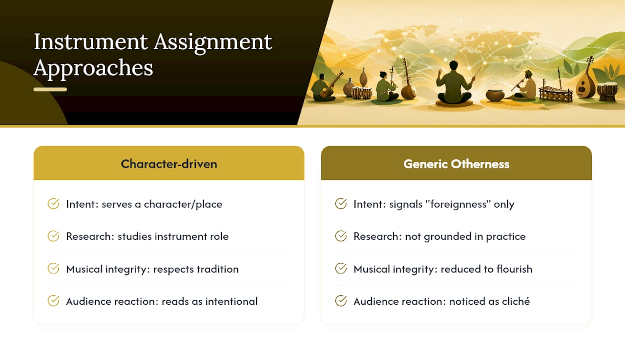 Diagram comparing intentional character scoring vs generic foreignness