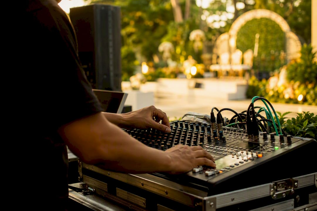 Rajib Karmakar sitarrajib The Best Award Ceremony Music by Moment and Mood 4 Sound technician adjusting mixing console