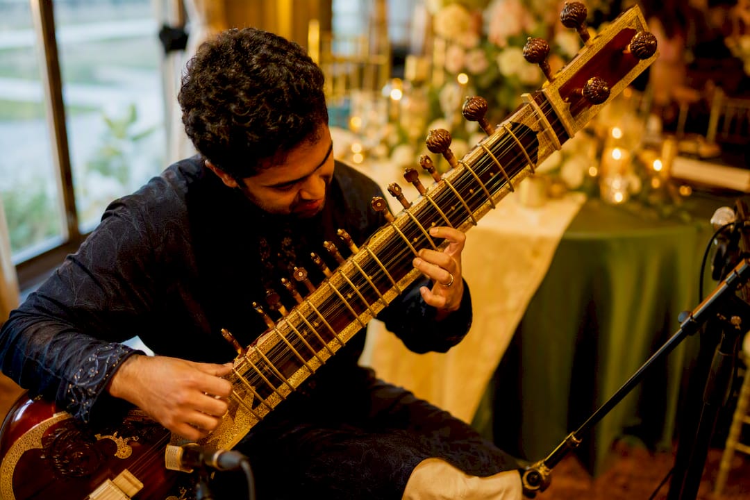 Sitar performance at wedding reception