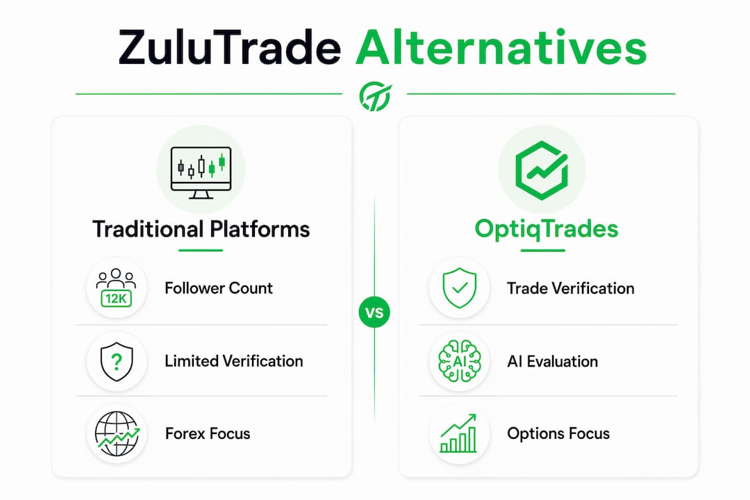 Comparison infographic of ZuluTrade alternatives for US options