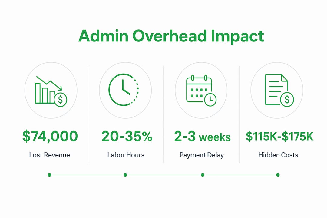 Infographic showing financial impact of admin overhead